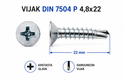 VIJAK DIN 7504 P 4,8x22